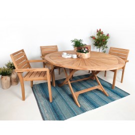 Large round garden table Matahari 150 cm, teak