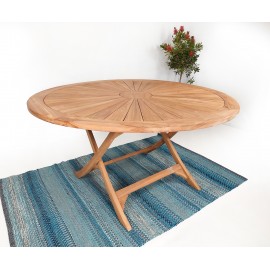 Large round garden table Matahari 150 cm, teak