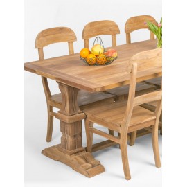 Byzantine Teak feast dining table + 6 chairs