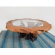 Teak root coffe table with a glass top