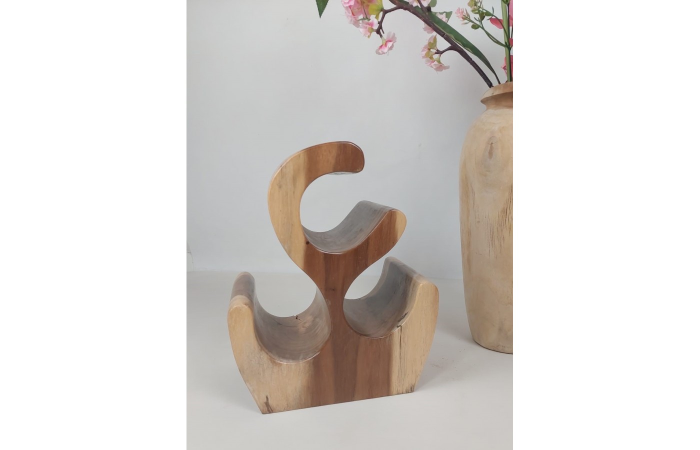 OUTLET Wine rack made of exotic wood for 3 bottles, Suar