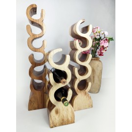 Original Wine Rack 3 Bottle, Solid Suar Wood