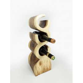 Original Wine Rack 3 Bottle, Solid Suar Wood