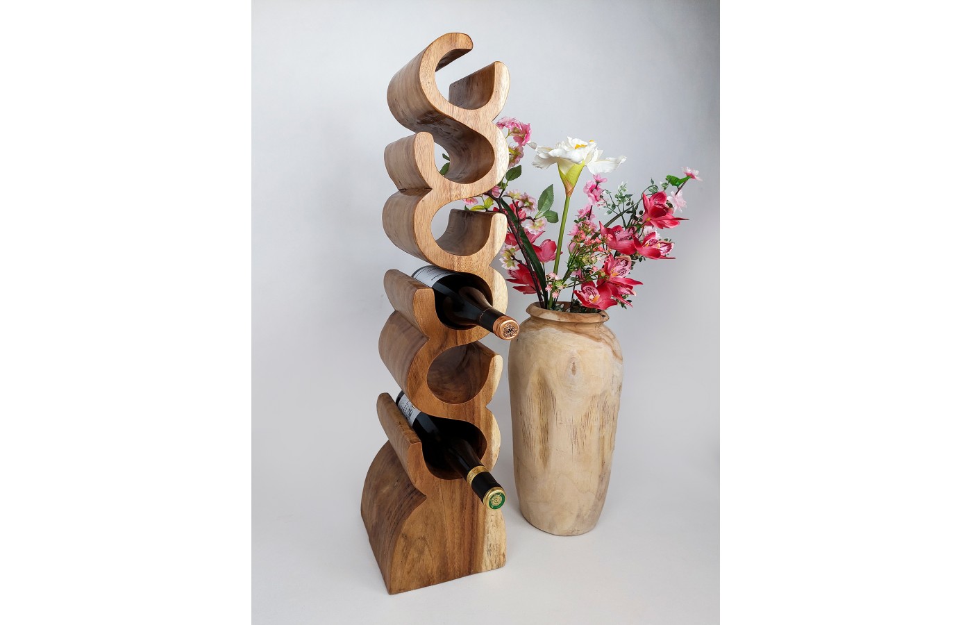 Original Wine Rack 6 Bottle, Solid Suar Wood