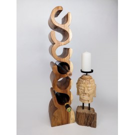 Original Wine Rack 6 Bottle, Solid Suar Wood