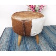 Pouf made of real goatskin