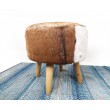 Pouf made of real goatskin