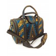 Embroidered Cotton Travel Bag in Saffron and Teal from Bali, A23