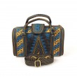 Embroidered Cotton Travel Bag in Saffron and Teal from Bali, A23