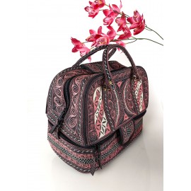 Embroidered Cotton Handbag in Rose and Ivory from Bali, A24