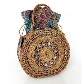 Handcrafted Ate Grass Handle Handbag from Bali, B1