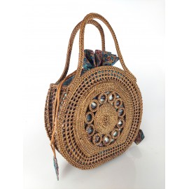 Handcrafted Ate Grass Handle Handbag from Bali, B1