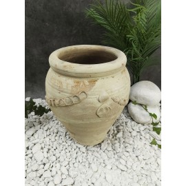 Biscuit vase with raised ornament in Tunisian terracotta 40