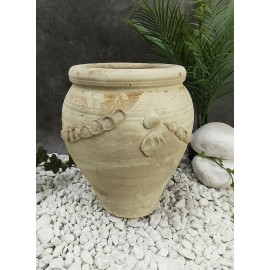 Biscuit vase with raised ornament in Tunisian terracotta 40