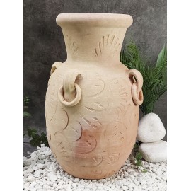 Biscuit vase with traditional Tunisian handles with rings