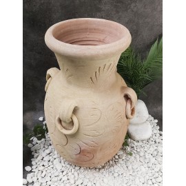 Biscuit vase with traditional Tunisian handles with rings