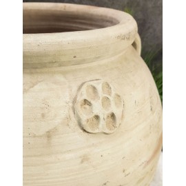 Biscuit vase with raised ornament in Tunisian terracotta 67