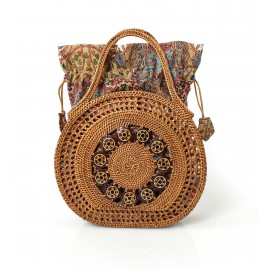 Handcrafted Ate Grass Handle Handbag from Bali, B1