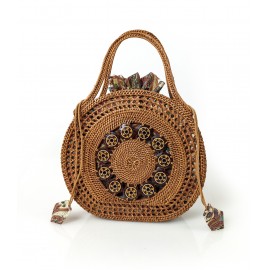 Handcrafted Ate Grass Handle Handbag from Bali, B1