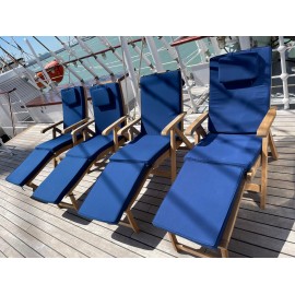 Exclusive folding garden sun lounger Emas with Cushion, teak