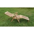 Exclusive folding garden sun lounger Emas with Cushion, teak