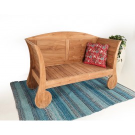 Beautiful teak bench Taman (seat grey) teak wood