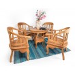 Colonial set for 4 people, Teak