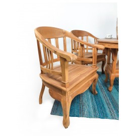 Colonial set for 4 people, Teak