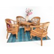 Colonial set for 4 people, Teak