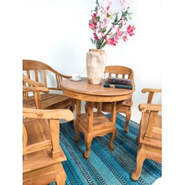 Colonial set for 4 people, Teak