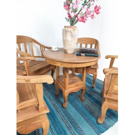 Colonial set for 4 people, Teak