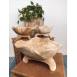 Wooden bowl on three legs