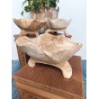 Wooden bowl on three legs