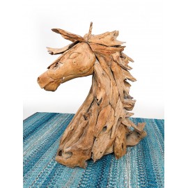 Horse Sculpture from reclaimed teak wood