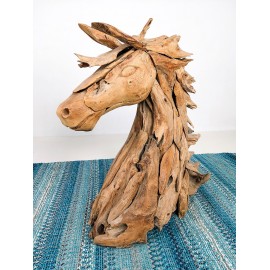 Horse Sculpture from reclaimed teak wood