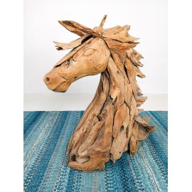 Horse Sculpture from reclaimed teak wood