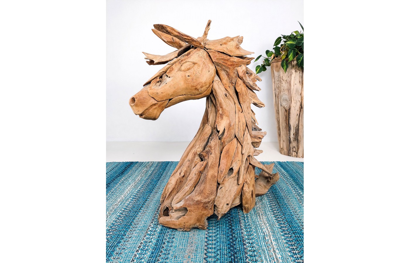 Horse Sculpture from reclaimed teak wood