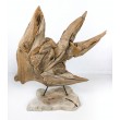 Scalar fish sculpture, reclaimed teak wood