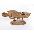 Big sculpture fish Arwana , wood teak