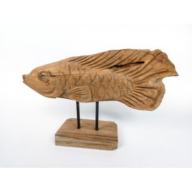 Big sculpture fish Arwana , wood teak