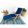 Exclusive folding garden sun lounger Emas with Cushion, teak