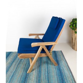 Exclusive folding garden sun lounger Emas with Cushion, teak