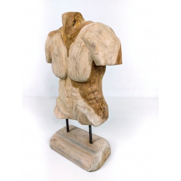 Torso sculpture on a wooden...