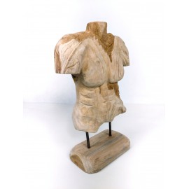 Torso sculpture on a wooden base