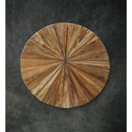 Wall panel Sun - reclaimed teak wood