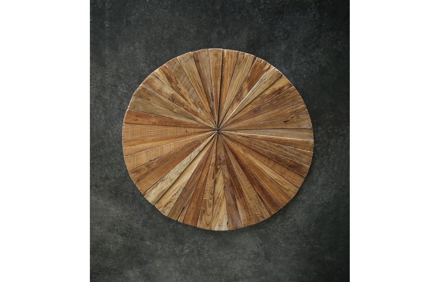 Wall panel Sun - reclaimed teak wood