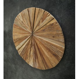 Wall panel Sun - reclaimed teak wood