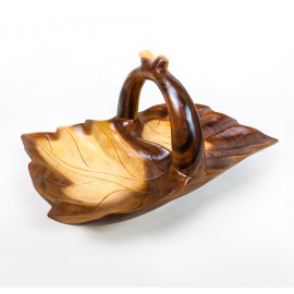 Leaf-shaped tray with handle, Suar