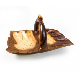 Leaf-shaped tray with handle, Suar