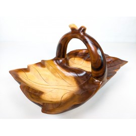 Leaf-shaped tray with handle, Suar